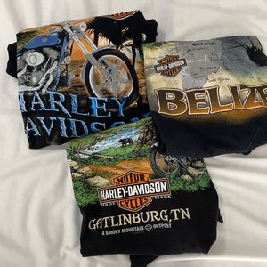 Set of 3 black 2X Harley Davidson shirts
